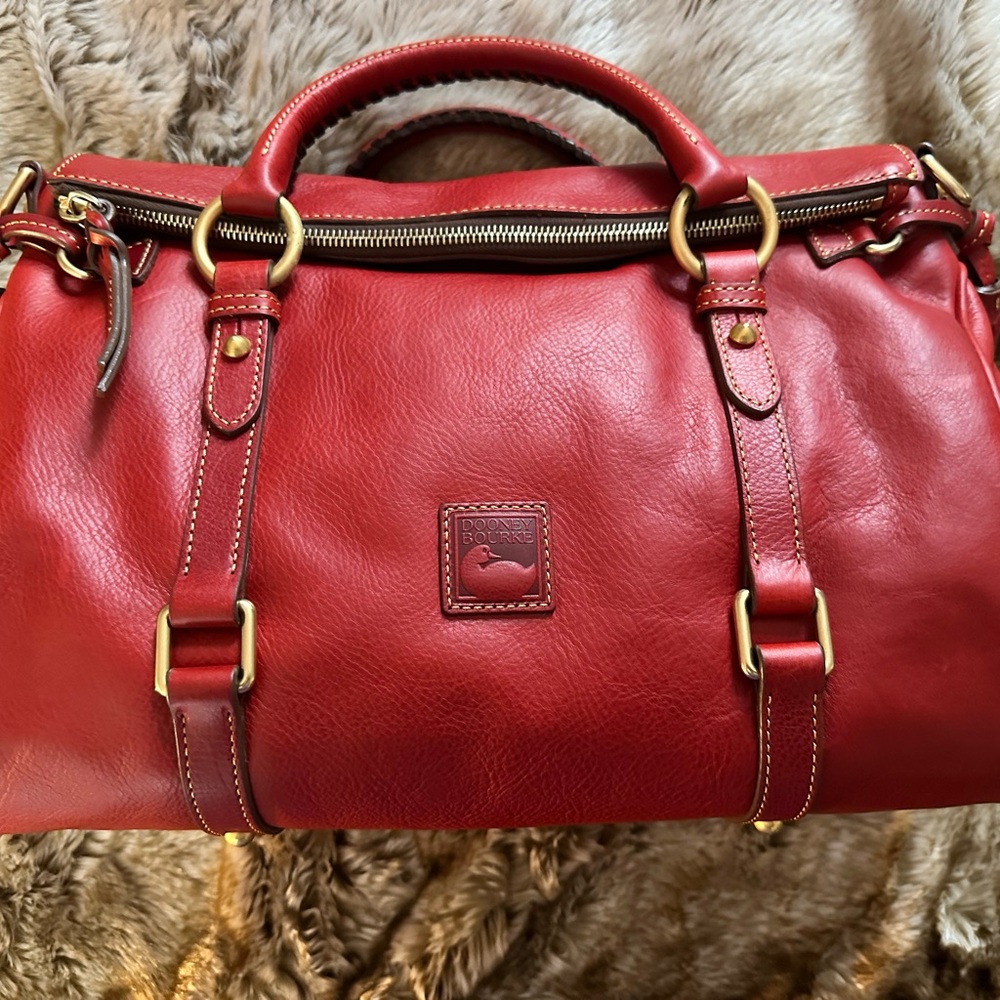 Authentic Dooney & Bourke Florentine Satchel Medium Red